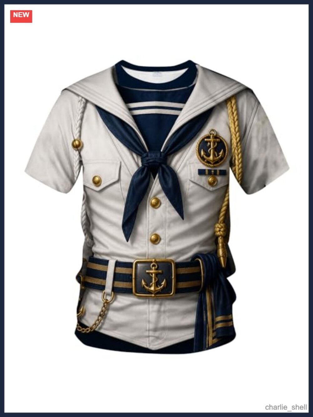 Funny Sailor Cosplay Graphic T-Shirt Novelty Nautical Tee